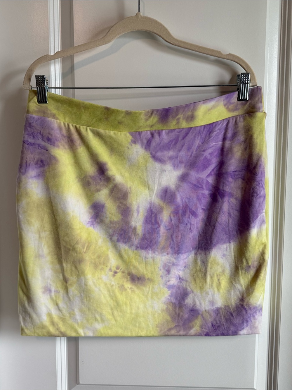 Fashion Nova Yellow & Purple Tie-Dye Mini Skirt